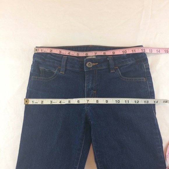 Faded Glory Jeans Size 8 Girls  Straight Leg Dark Wash Elastic Waistline Kids - Picture 9 of 12